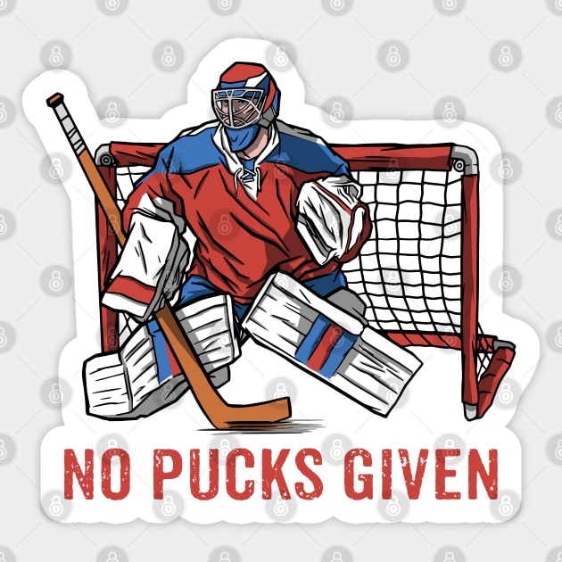 No Pucks Given Sticker by Sunil Belidon